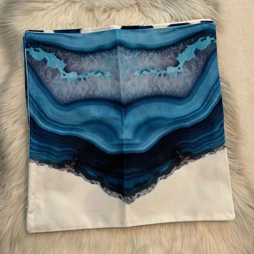 Set of 4 Blue Throw Pillow Covers | 18” x 18”